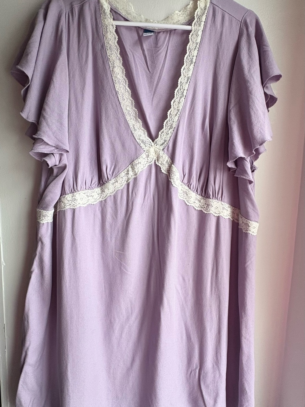 Old Navy Lavender Lace-Trim Mini Dress